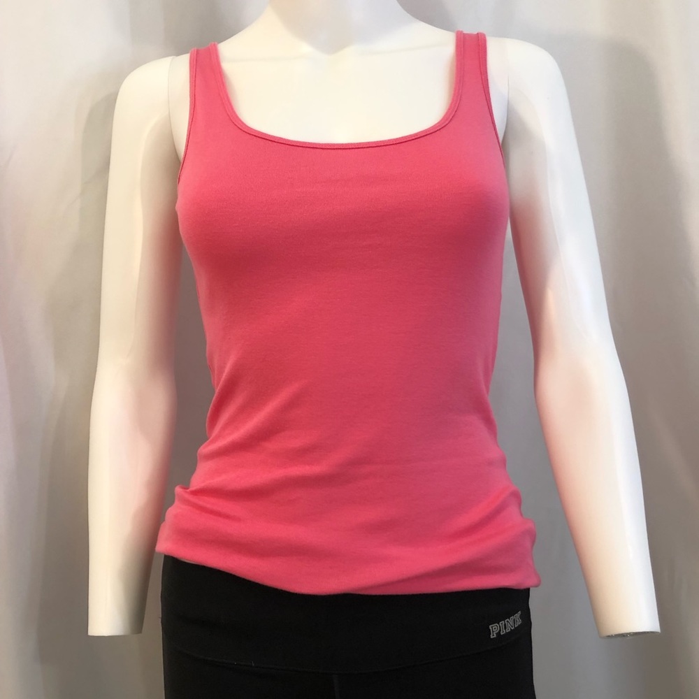 Ann Taylor LOFT, Scoop Neck Cotton Tank Top, Size S, Pink